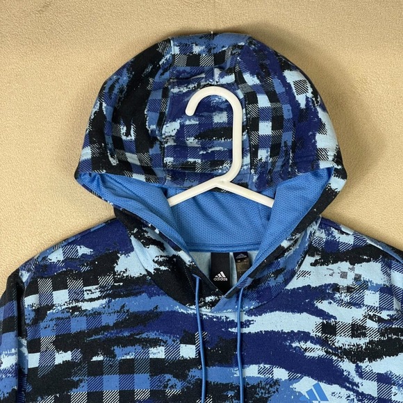 Adidas Hoodie Mens Large Blue Digital Camo Sweatshirt Primegreen Pullover Adult - Picture 2 of 13